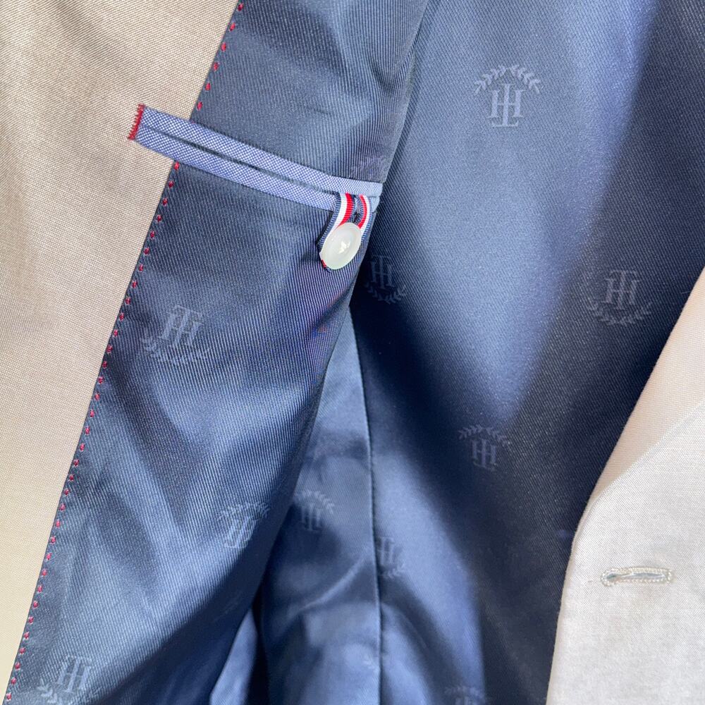 Tommy Hilfiger Men's Modern-Fit Th Flex Stretch Chambray Jacket Tan 38L $360 - Picture 10 of 10
